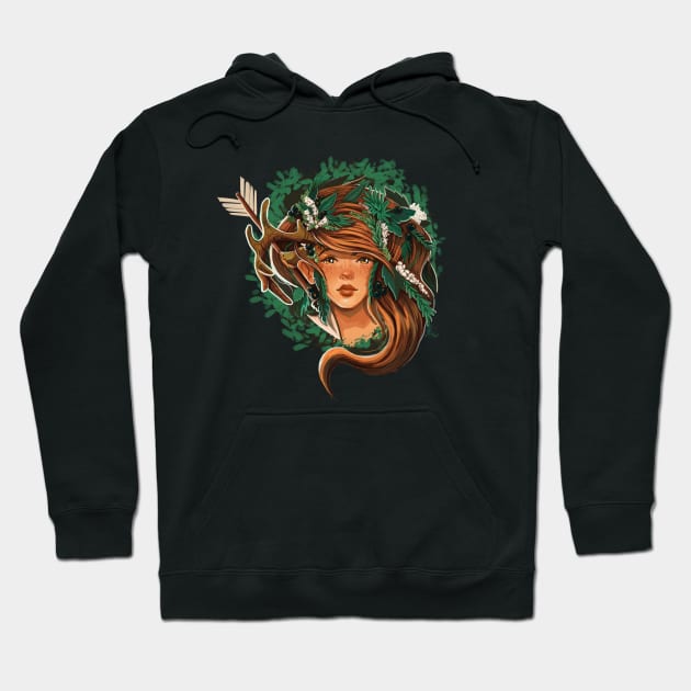 Artemis - Greek Goddess Hoodie by KPrimeArt